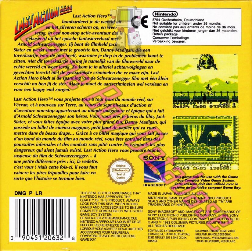 Last Action Hero FAH Back of the box
