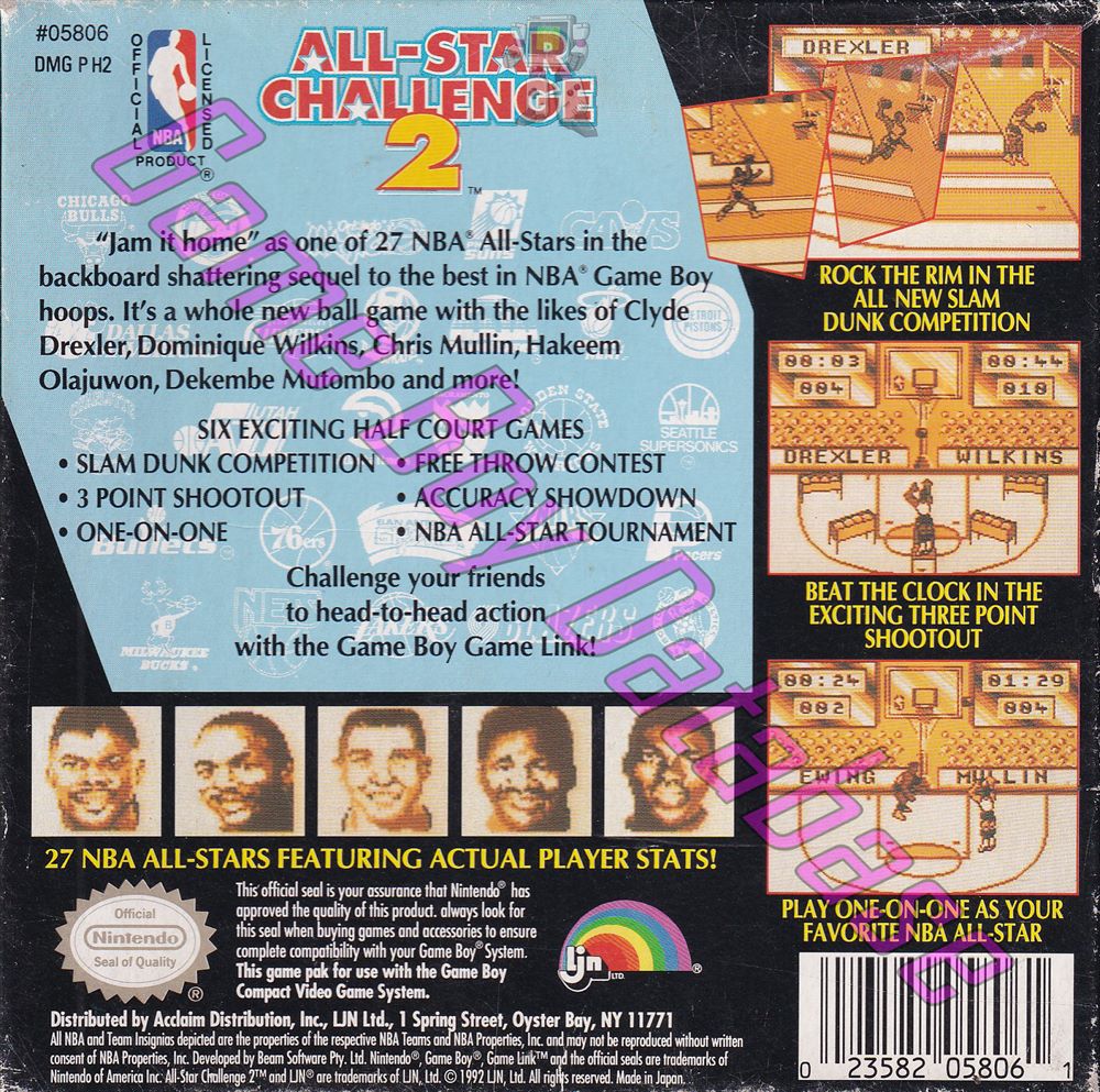 NBA All-Star Challenge 2 USA Back of the box