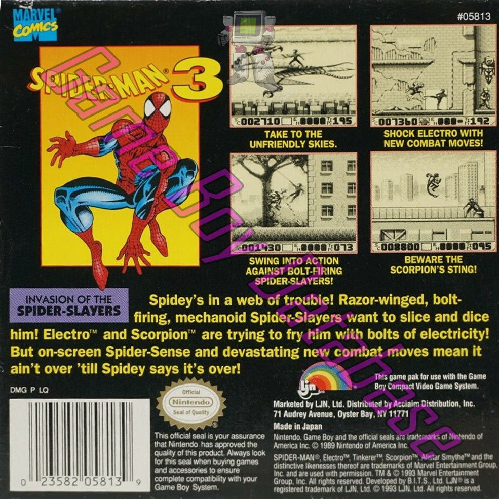 Spider-Man 3 Invasion of the Spider-Slayers USA Back of the box
