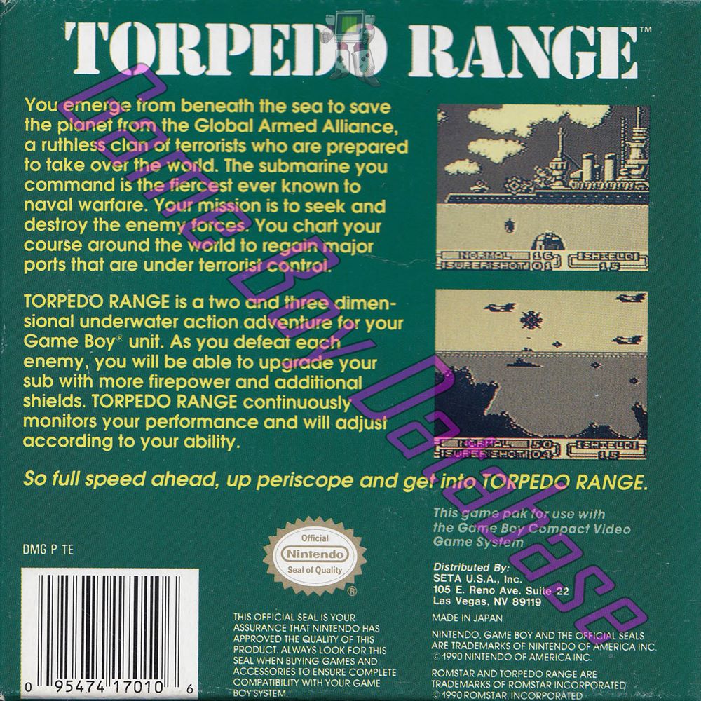 Torpedo Range USA Back of the box