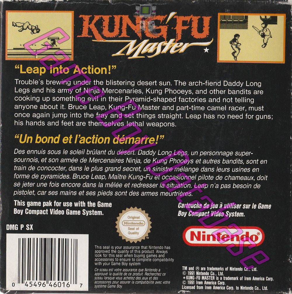 Kung-Fu Master FAH (10709) - Informations - Game Boy Database