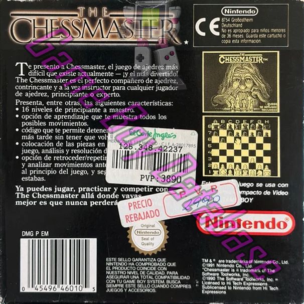 Chessmaster (the) ESP-1 Back of the box