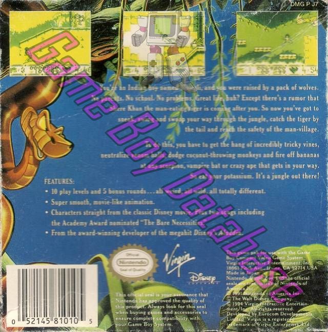Jungle Book (Disney’s the) USA Back of the box