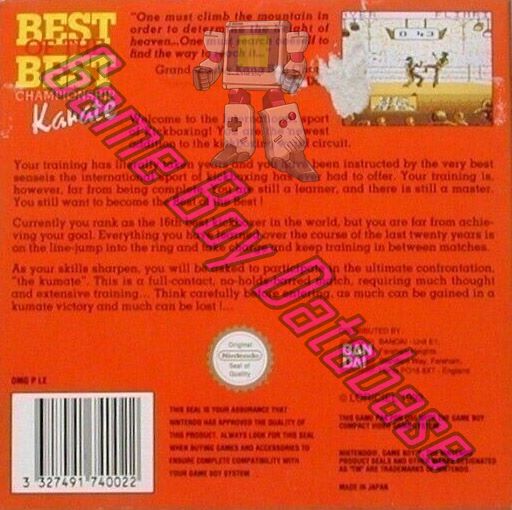 Best of the Best Championship Karate UKV Back of the box
