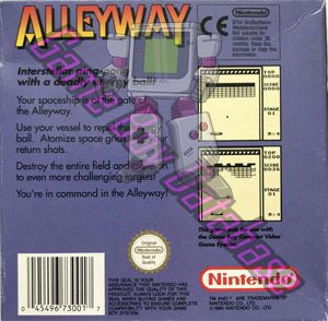Alleyway SCN Back of the box
