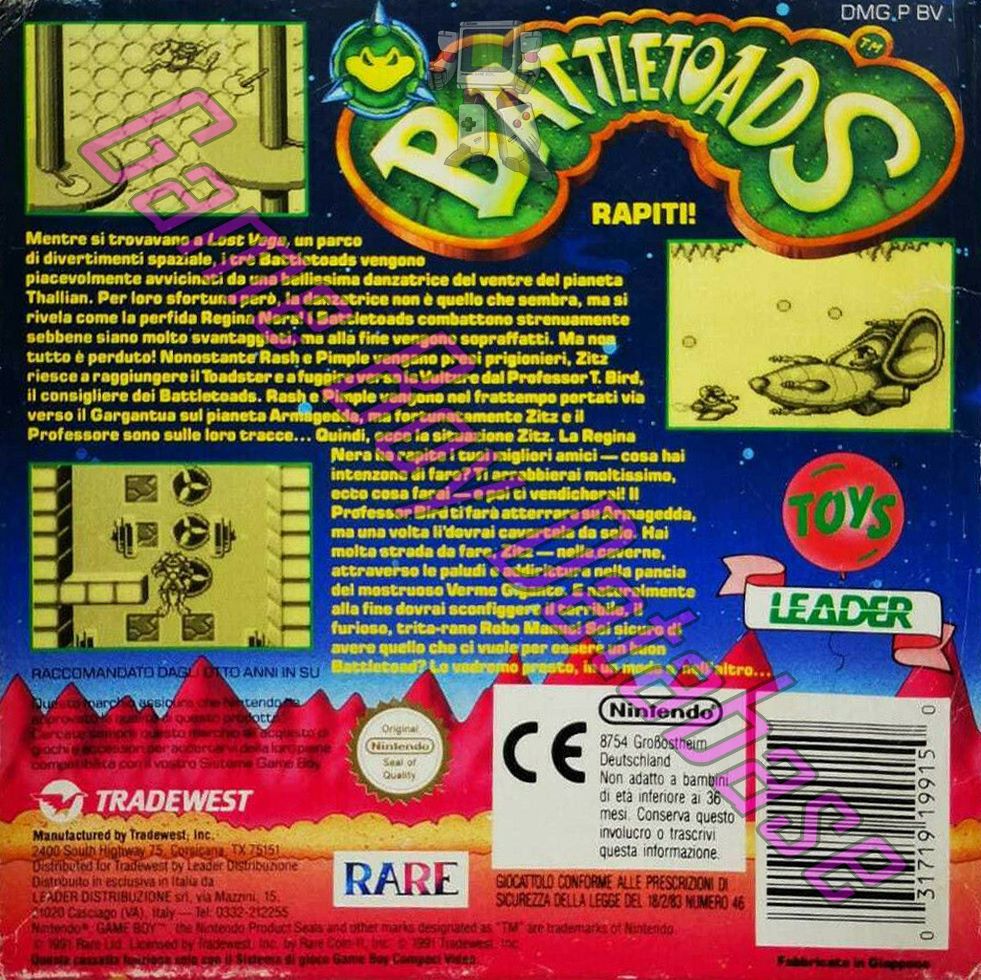 Battletoads ITA Back of the box