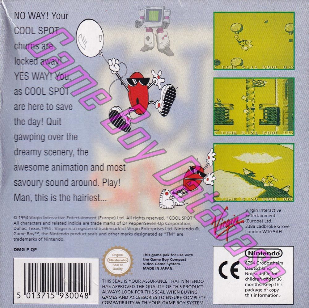 Cool Spot UKV Back of the box