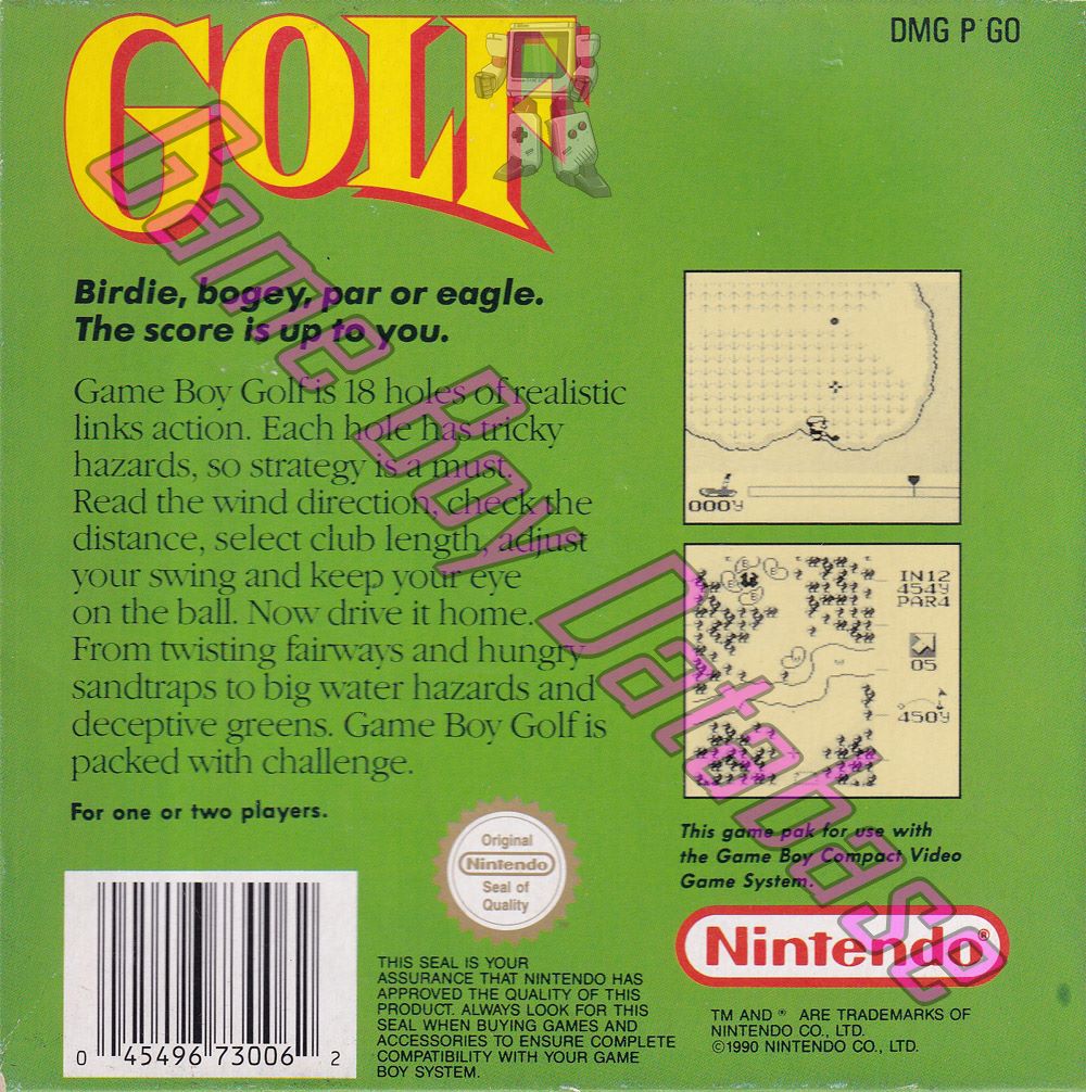Golf AUS-1 Back of the box