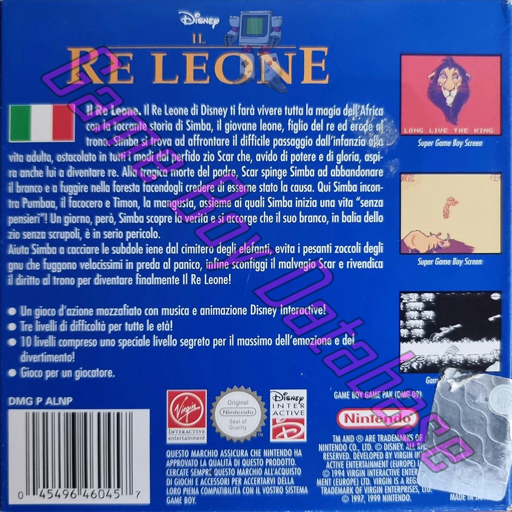 Re Leone (il)  NITA Back of the box