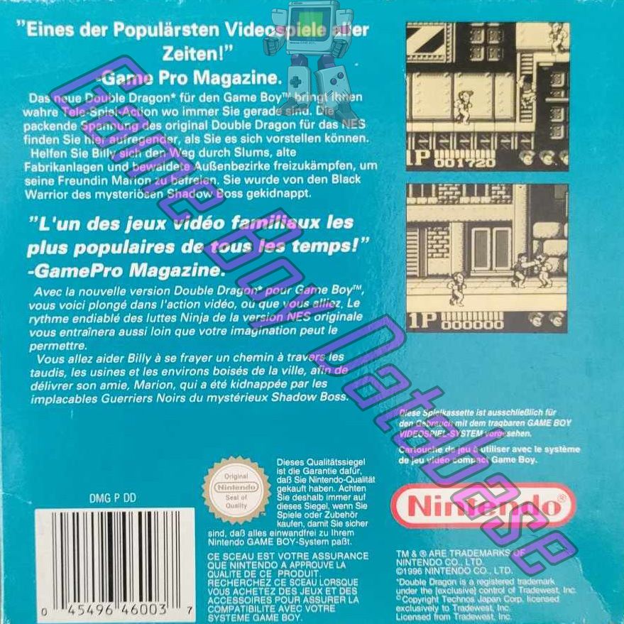 Double Dragon FRG-2 Back of the box