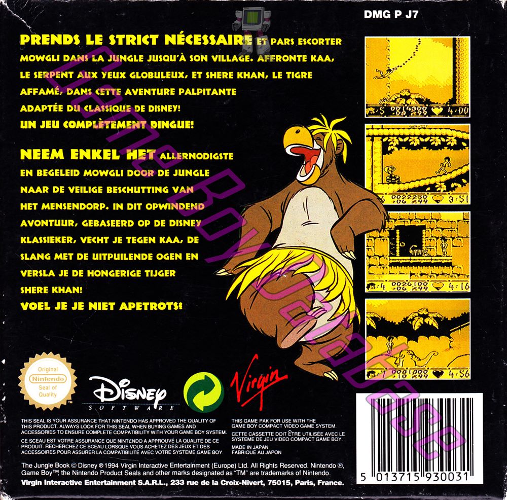Livre de la Jungle (Disney le) FRA Back of the box