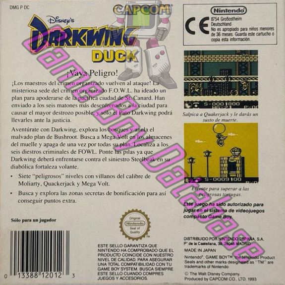 Darkwing Duck (Disney's) ESP Back of the box