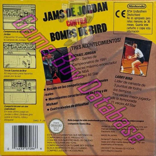 Jordan vs Bird One on One ESP Back of the box