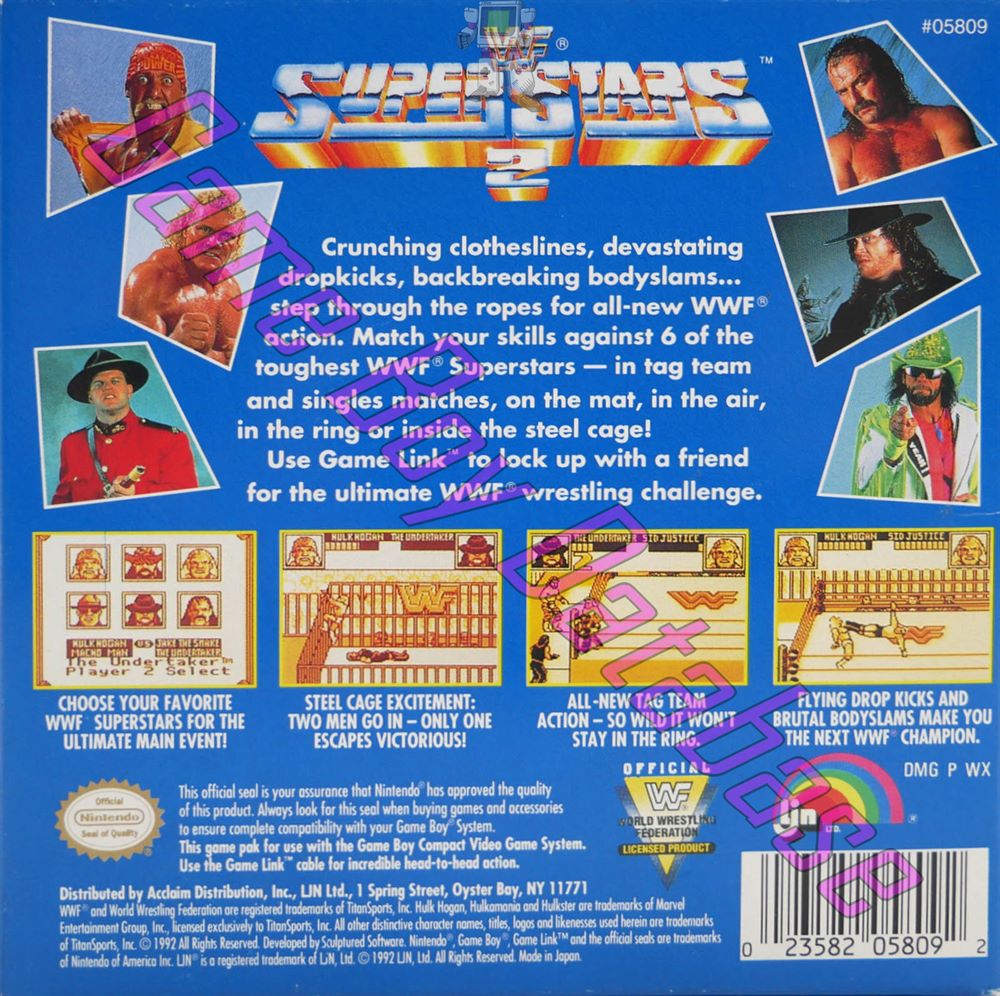 WWF Superstars 2 USA Back of the box