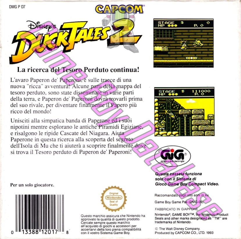 Duck Tales 2 (Disney's) ITA (40425) - Informations - Game