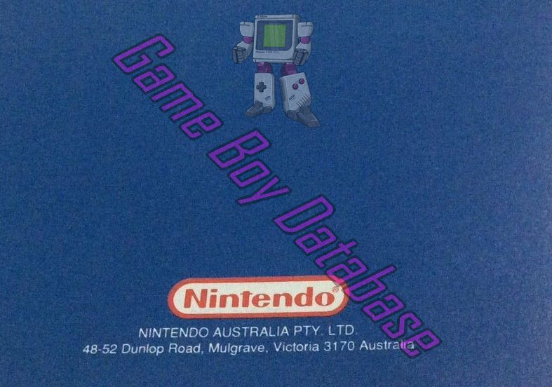 Metroid II Return of Samus AUS-1 Back of the booklet