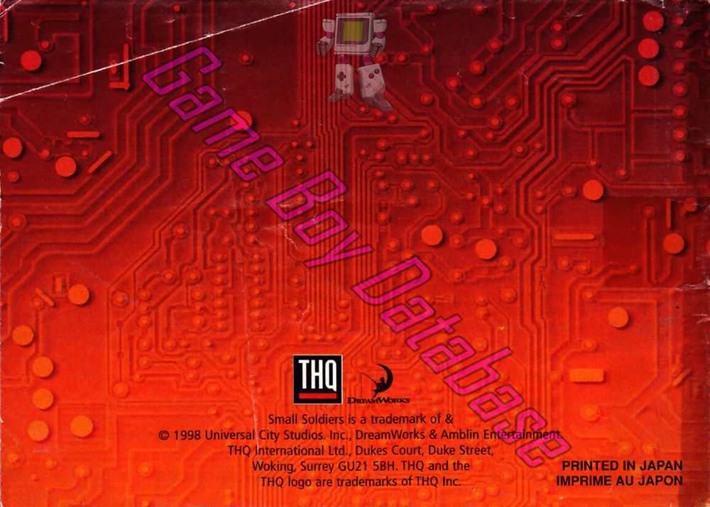 Small Soldiers EUR Back of the booklet