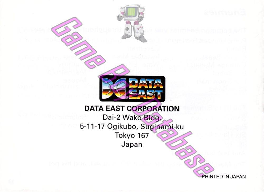Tumble Pop UKV (961118) - Informations - Game Boy Database