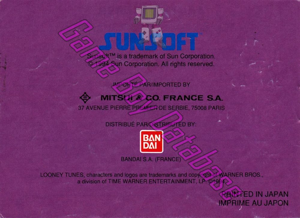 Tasmanian Devil in Island Chase FAH Back of the booklet