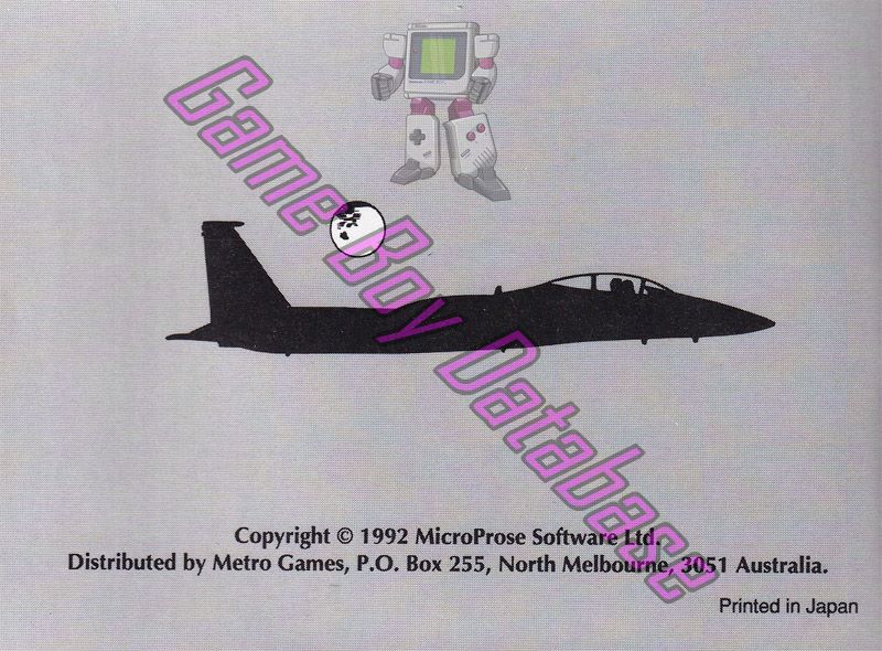 F-15 Strike Eagle AUS Back of the booklet