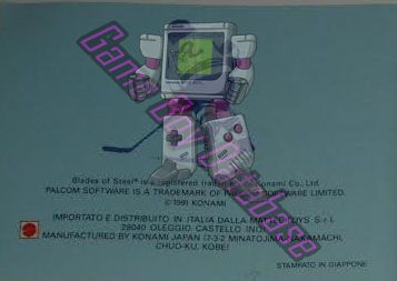 Blades of Steel ITA Back of the booklet