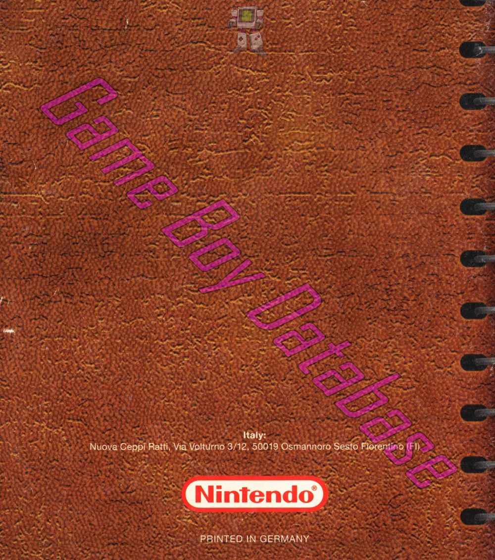 Pokemon Versione Rossa NITA Back of the booklet