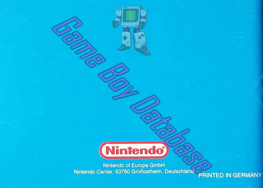Kirby's Dream Land NNOE Back of the booklet