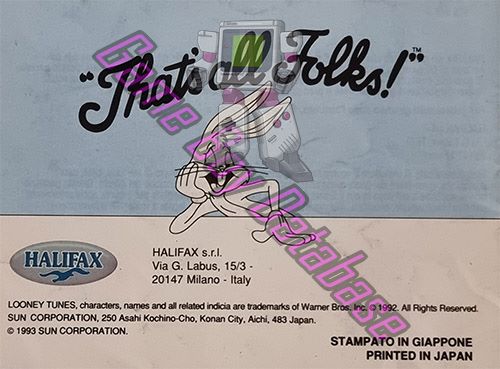 Looney Tunes ITA-1 Back of the booklet
