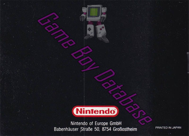 Super Mario Land NOE-2 Back of the booklet