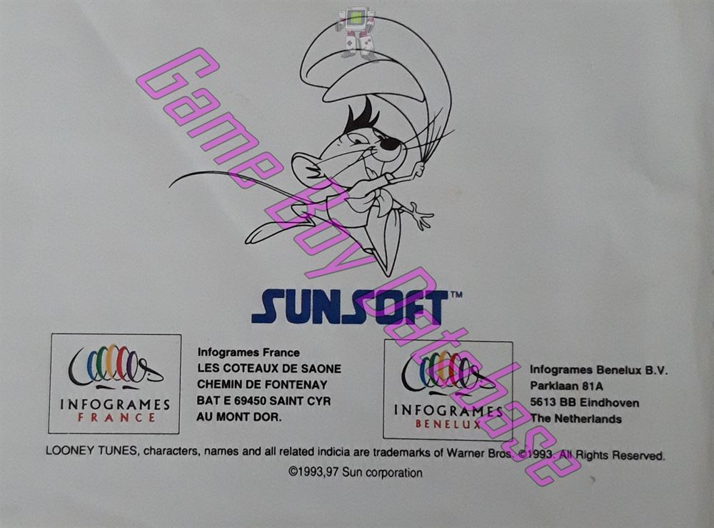 Speedy Gonzales FAH-5 Back of the booklet