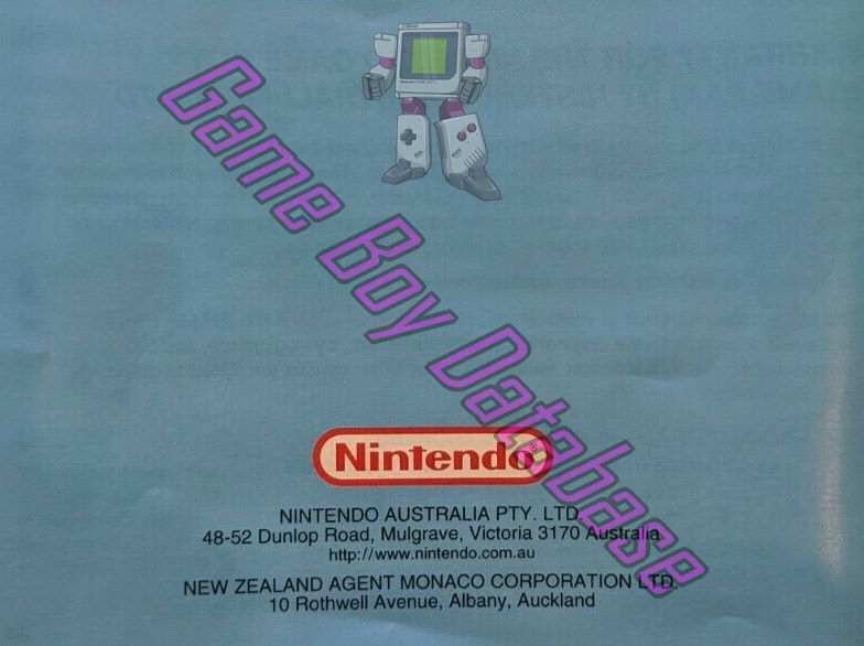 Kid Icarus of Myths and Monsters AUS Back of the booklet