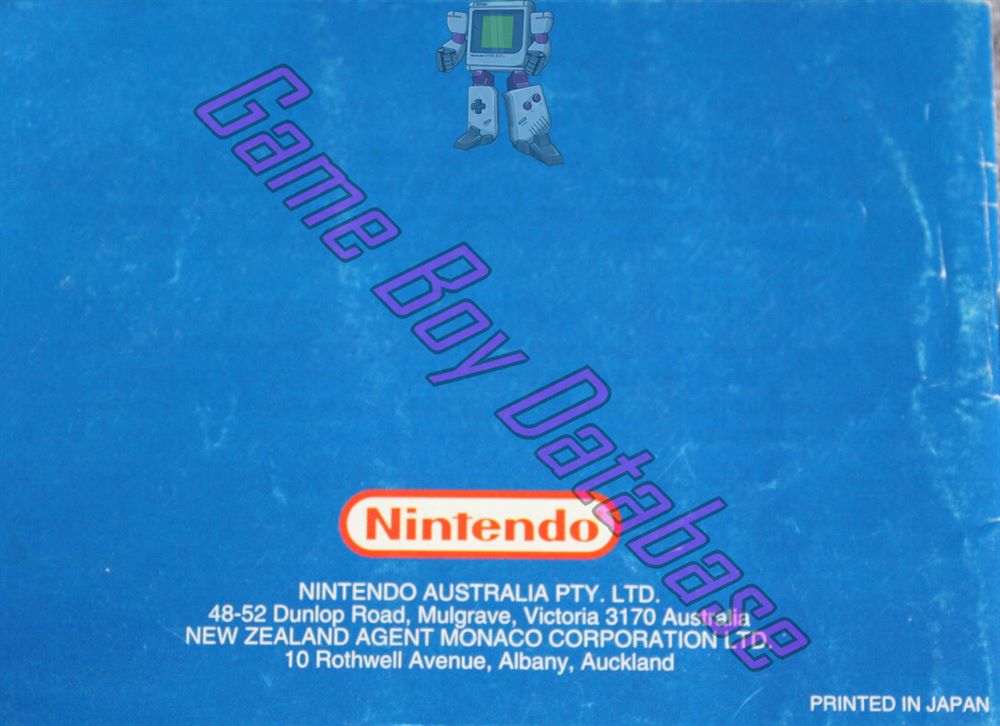 Killer Instinct AUS Back of the booklet