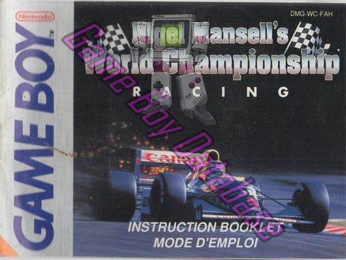 Nigel Mansell’s World Championship FAH Front of the booklet