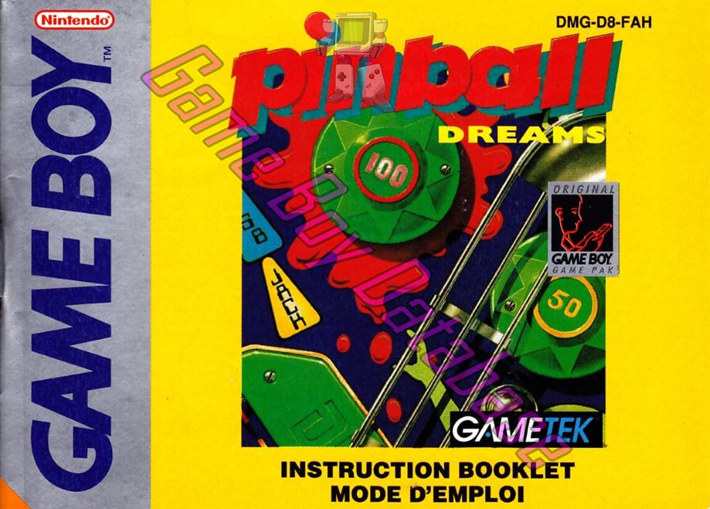 Pinball Dreams FAH Front of the booklet