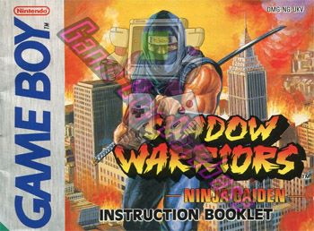 Shadow Warriors Ninja gaiden UKV Front of the booklet