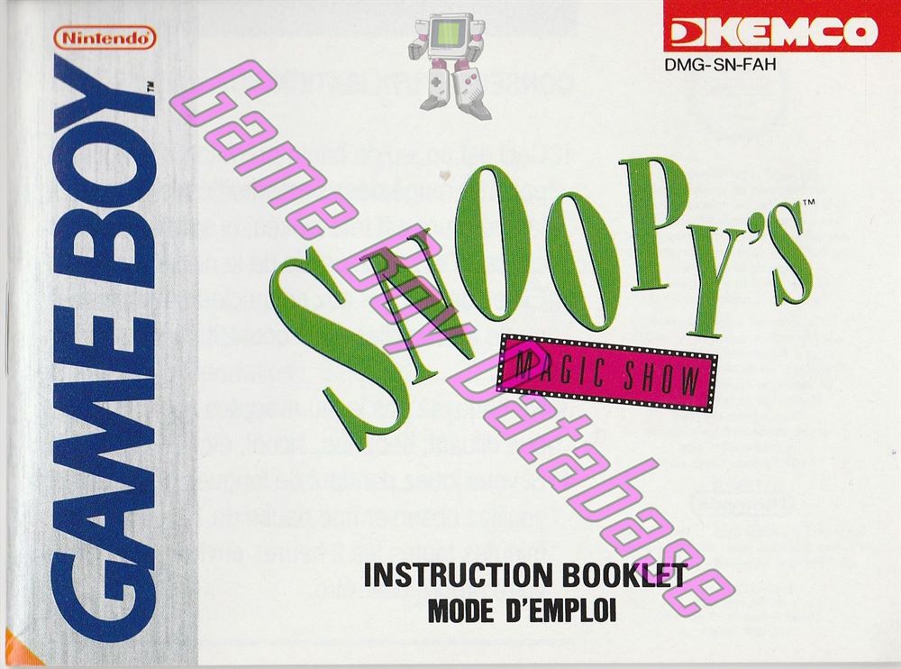 Snoopy's Magic Show FAH Front of the booklet