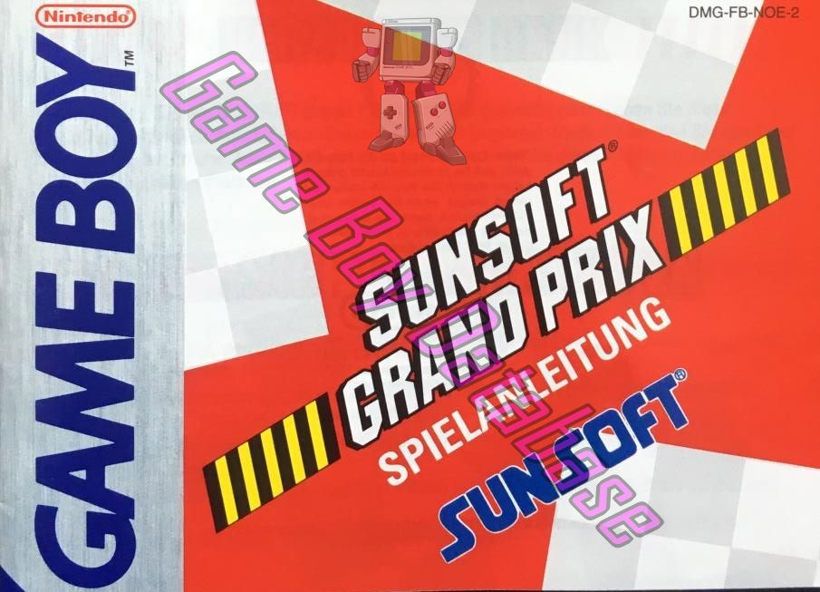Sunsoft Grand Prix NOE-2 Front of the booklet