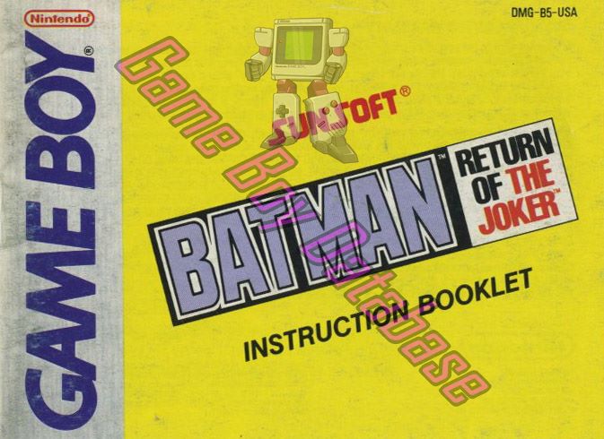 Batman Return of the Joker USA Front of the booklet