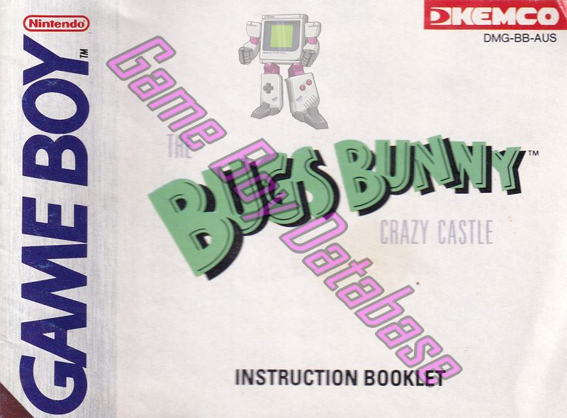Bugs Bunny the Crazy Castle AUS Front of the booklet