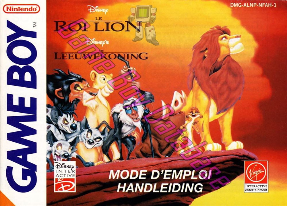 Le roi Lion (Disney) NFRA-1 Front of the booklet