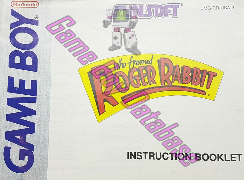 Who Framed Roger Rabbit USA-1 Front of the booklet