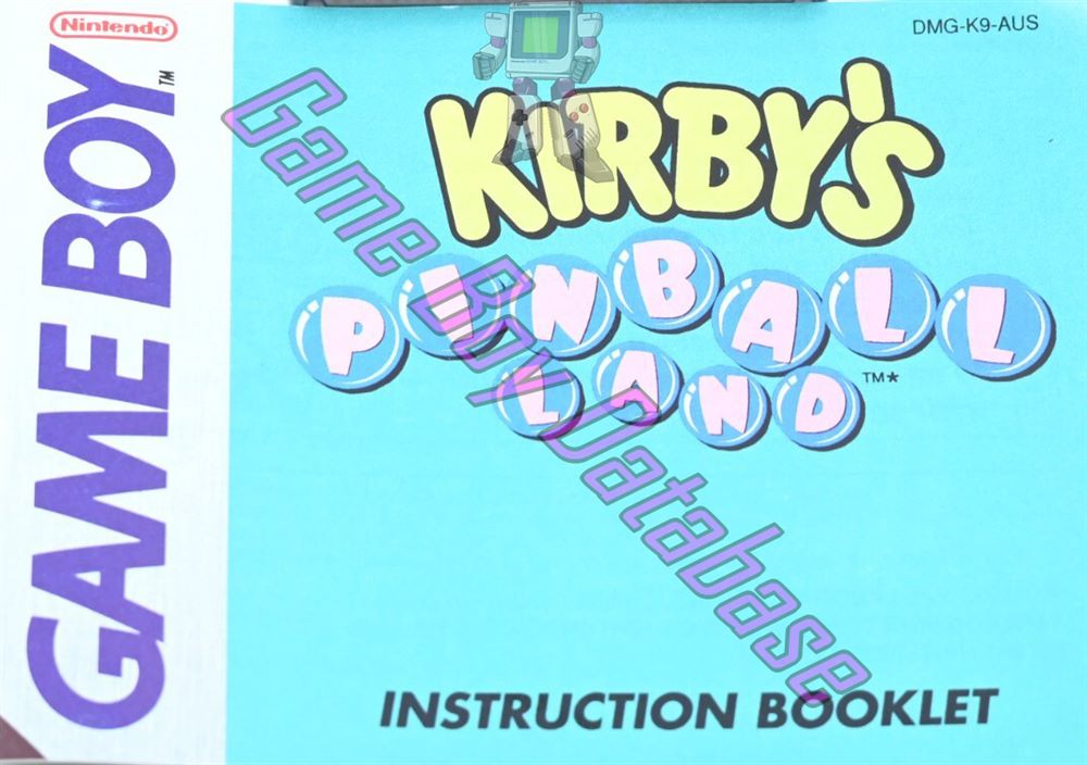 Kirby's Pinball Land AUS Front of the booklet