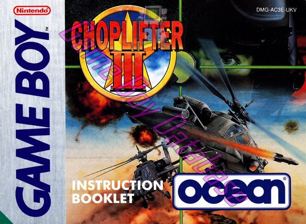 Choplifter III UKV Front of the booklet