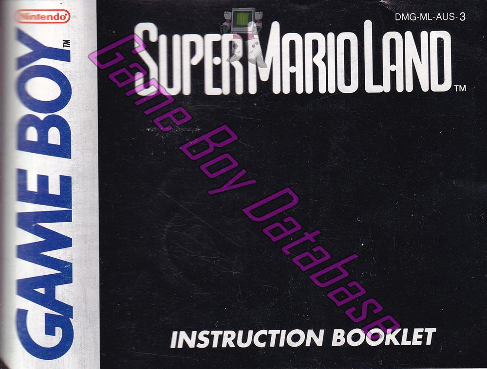 Super Mario Land AUS-2 Front of the booklet