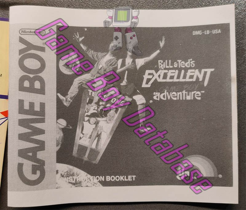 Bill & Ted's Excellent Game Boy Adventure USA Front of the booklet