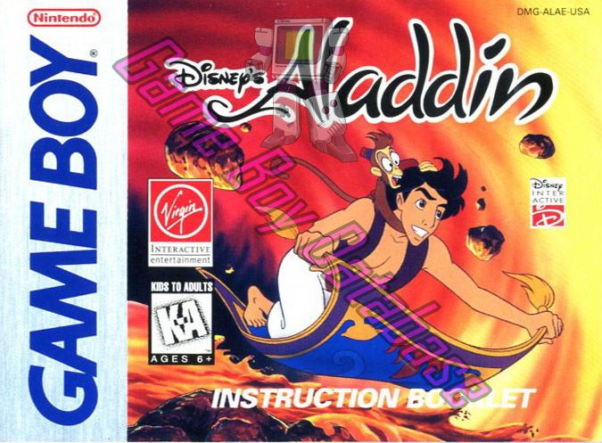Aladdin (Disney's) USA Front of the booklet