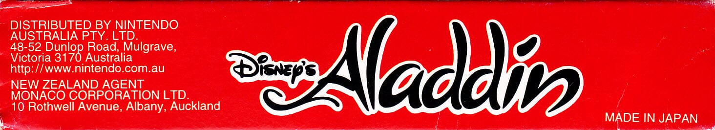 Aladdin (Disney's) AUS Box top
