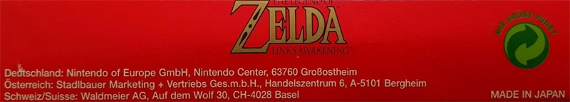 Legend of Zelda Link's Awakening (the) NNOE Box top