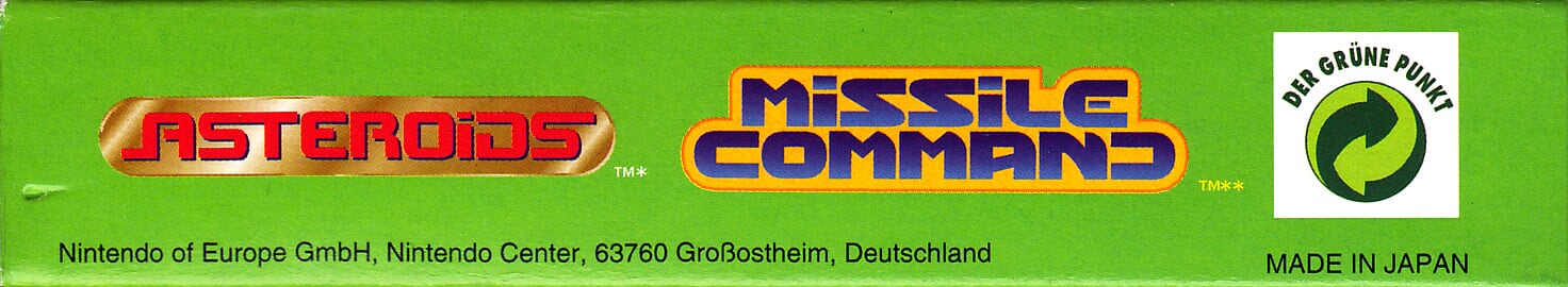 Arcade Classic no.1 Asteroids - Missile Command NOE Box top